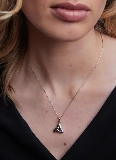 Sterling Silver Double Sided Trinity Knot Pendant